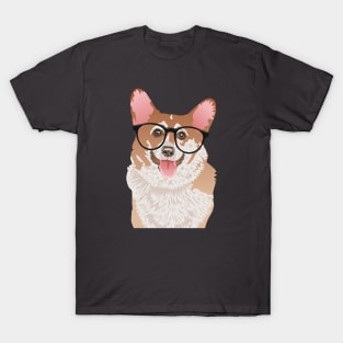 Happy Hipster Pembroke Welsh Corgi T-Shirt